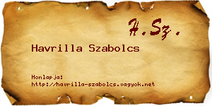 Havrilla Szabolcs névjegykártya