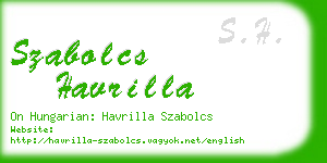 szabolcs havrilla business card